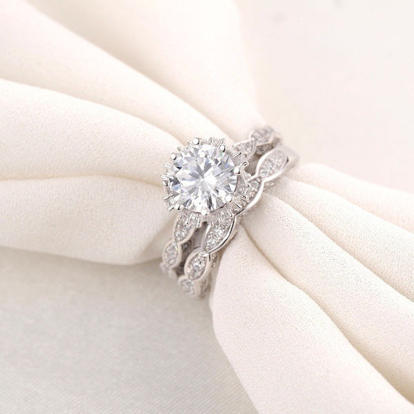 Jewellery zircon rings Set of 2