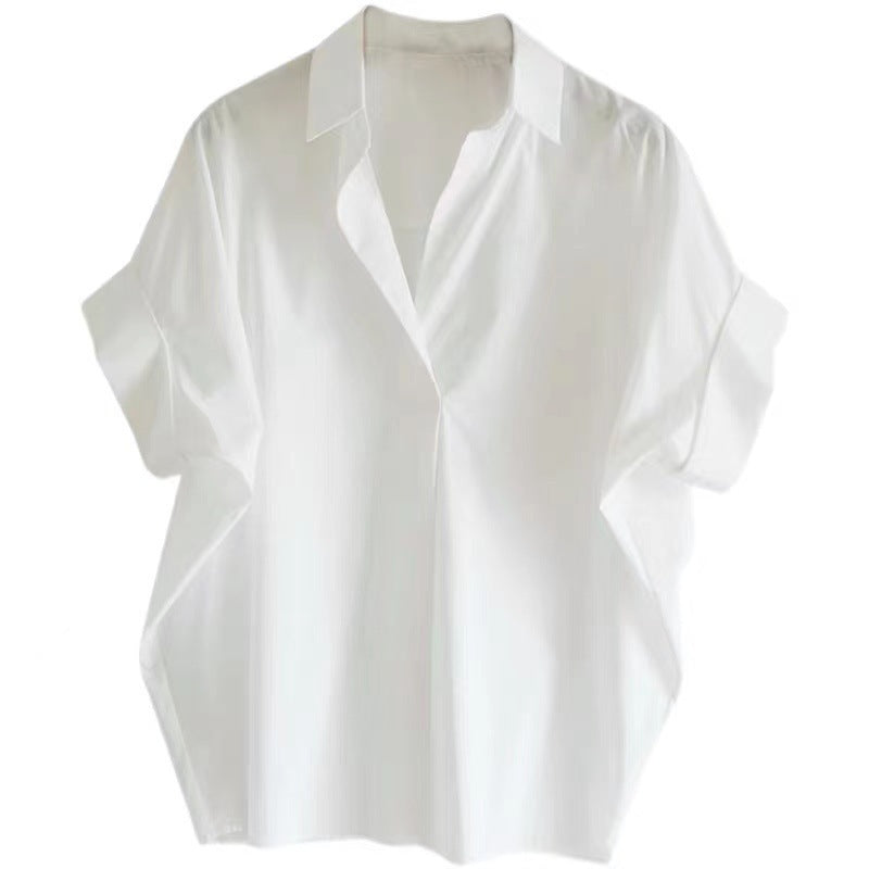 Women's Summer White Collar Shirt