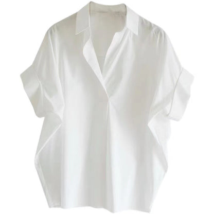 Women's Summer White Collar Shirt