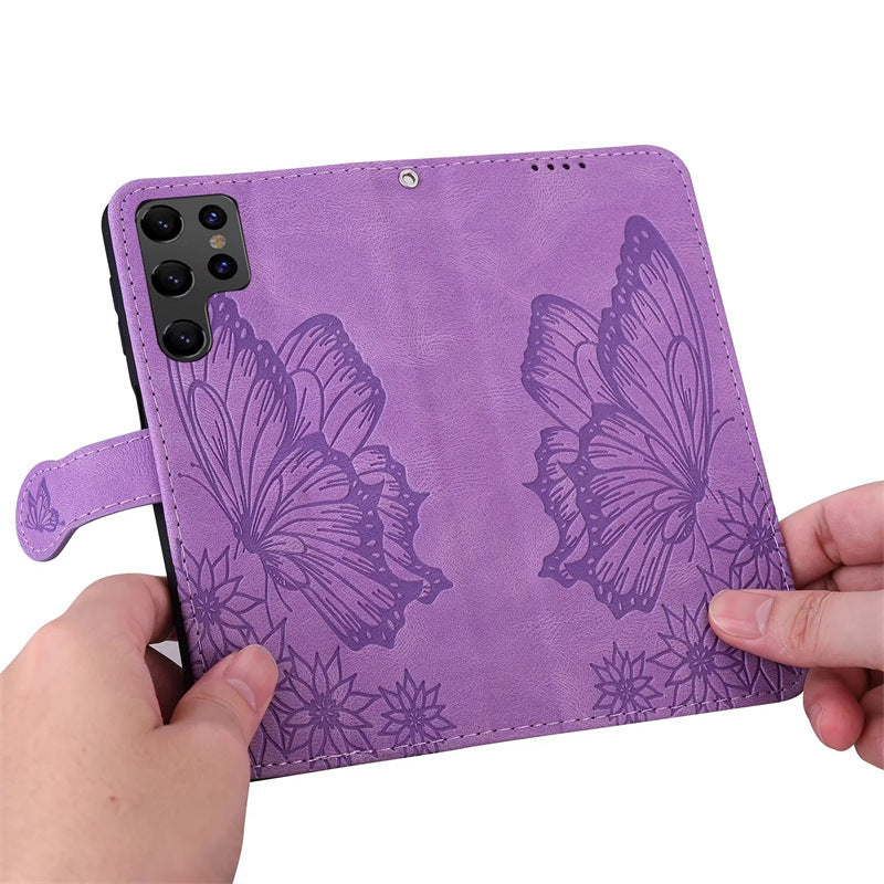 Big Bowknot Embossed Leather Phone Case