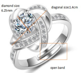 Moissanite Diamond 925 Sterling Sliver Ring + Ear + Locket Set