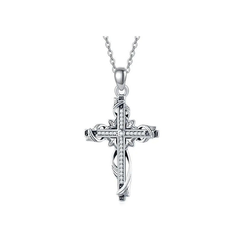 925 Sterling Silver Cross Pendant Necklace