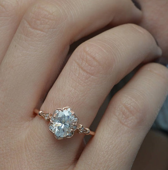 Topaz Stud ring -14k gold or 925 silver