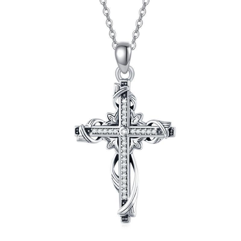 925 Sterling Silver Cross Pendant Necklace