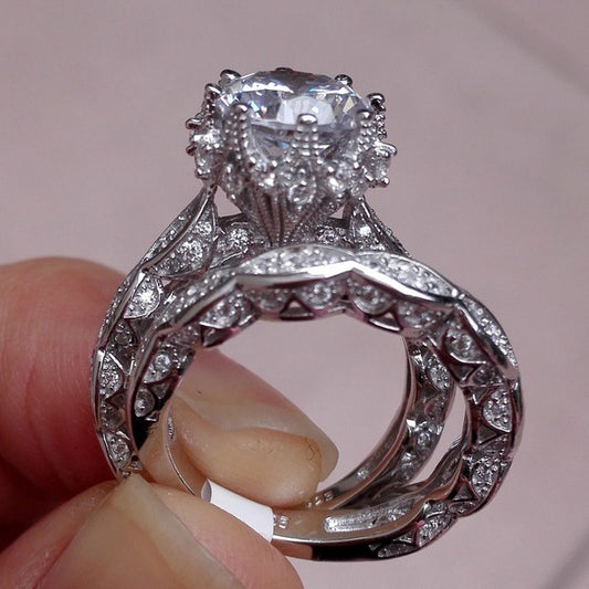 Jewellery zircon rings Set of 2