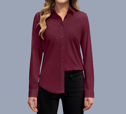 Loose Fashion Temperament Pure Color Shirt