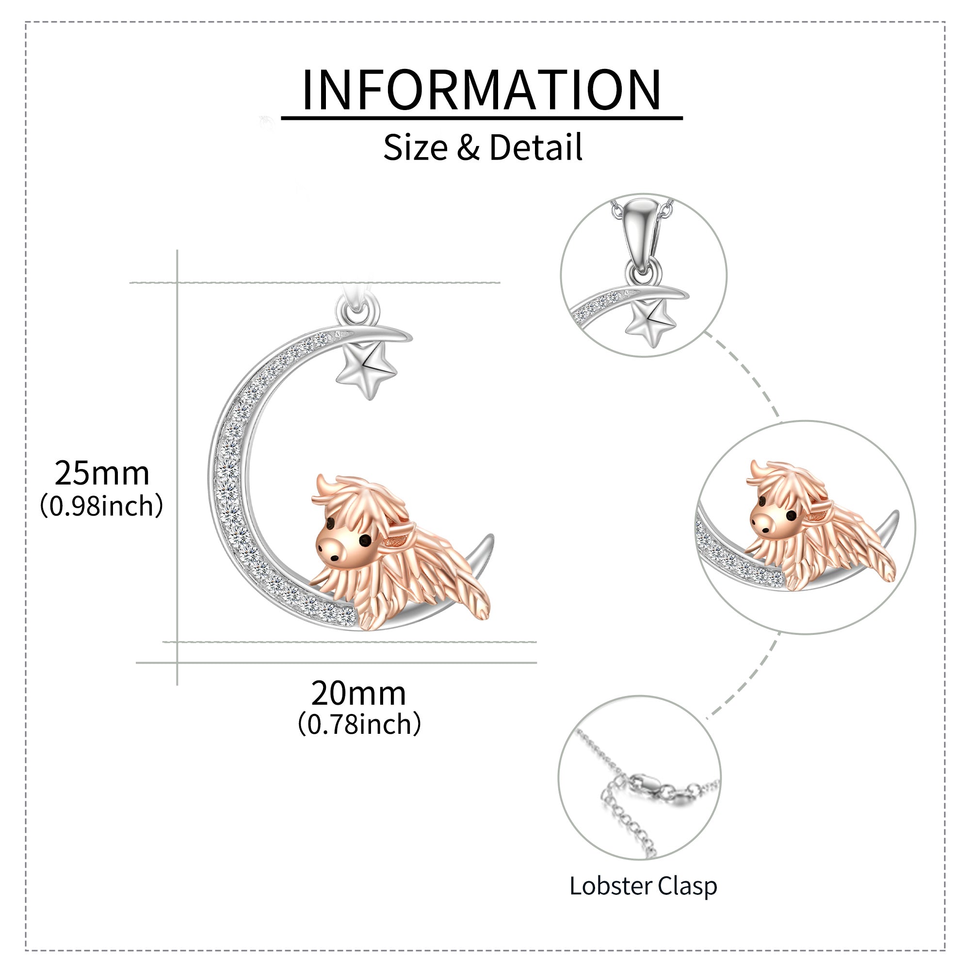 925 Sterling Silver Highland Moon Necklace