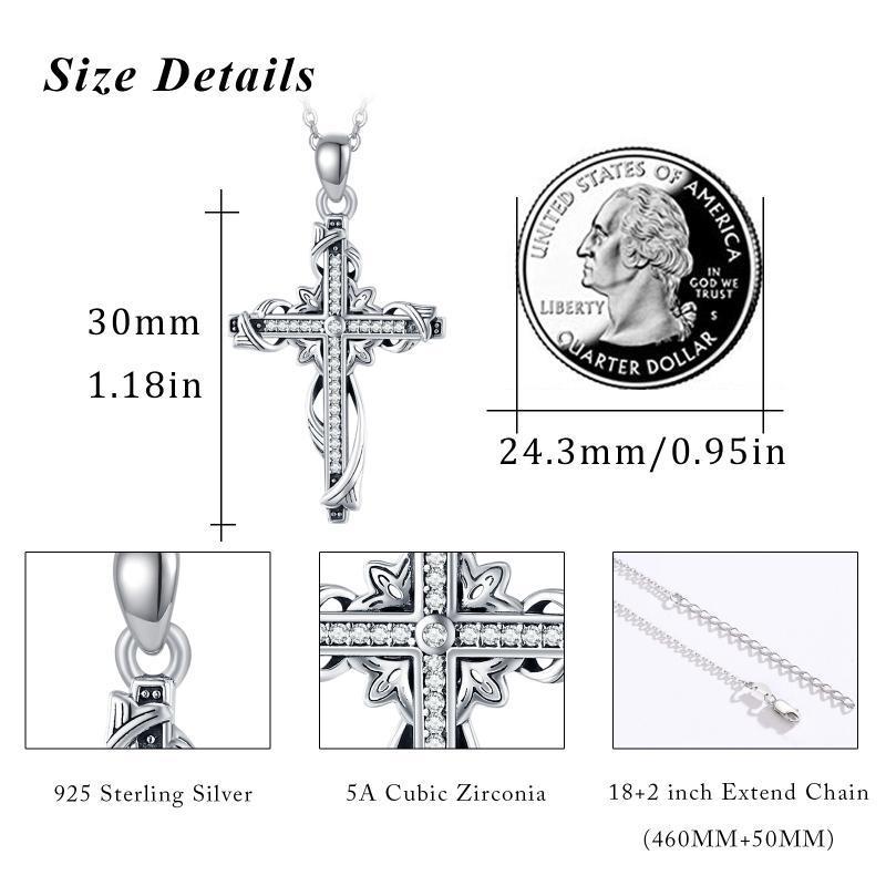 925 Sterling Silver Cross Pendant Necklace