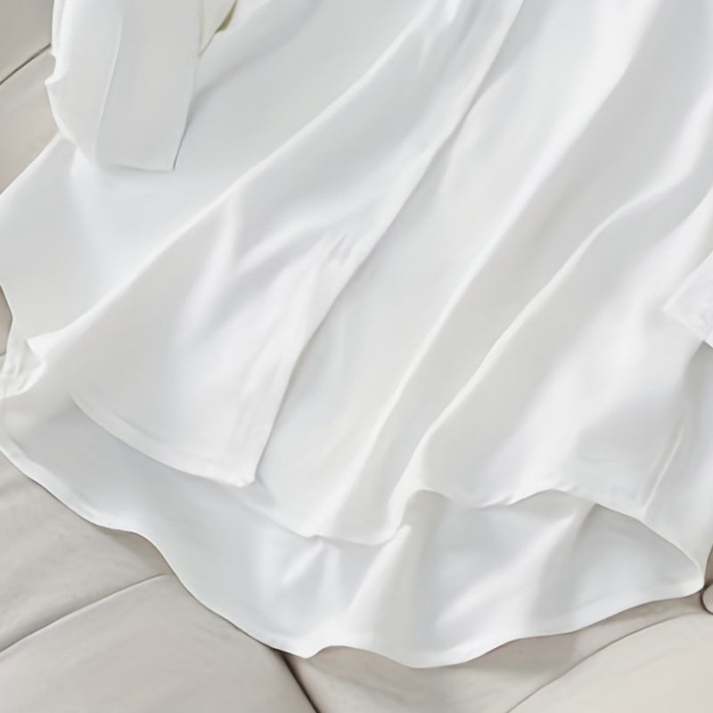 Casual Solid Color Lapel Long Sleeve Shirt