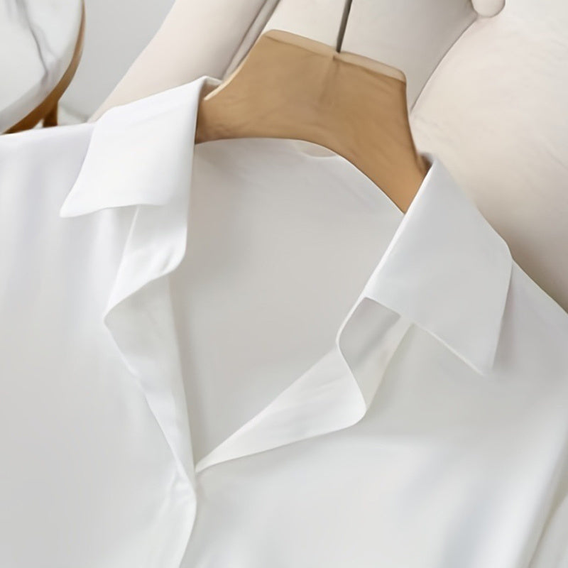 Casual Solid Color Lapel Long Sleeve Shirt