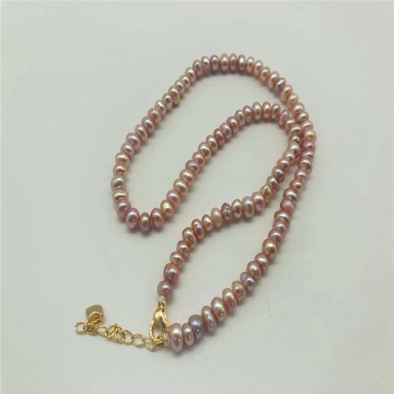 14k Gold Pearl Necklace Retro Harbor Style