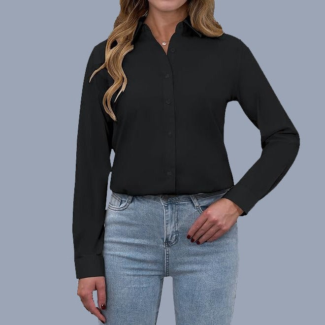 Loose Fashion Temperament Pure Color Shirt