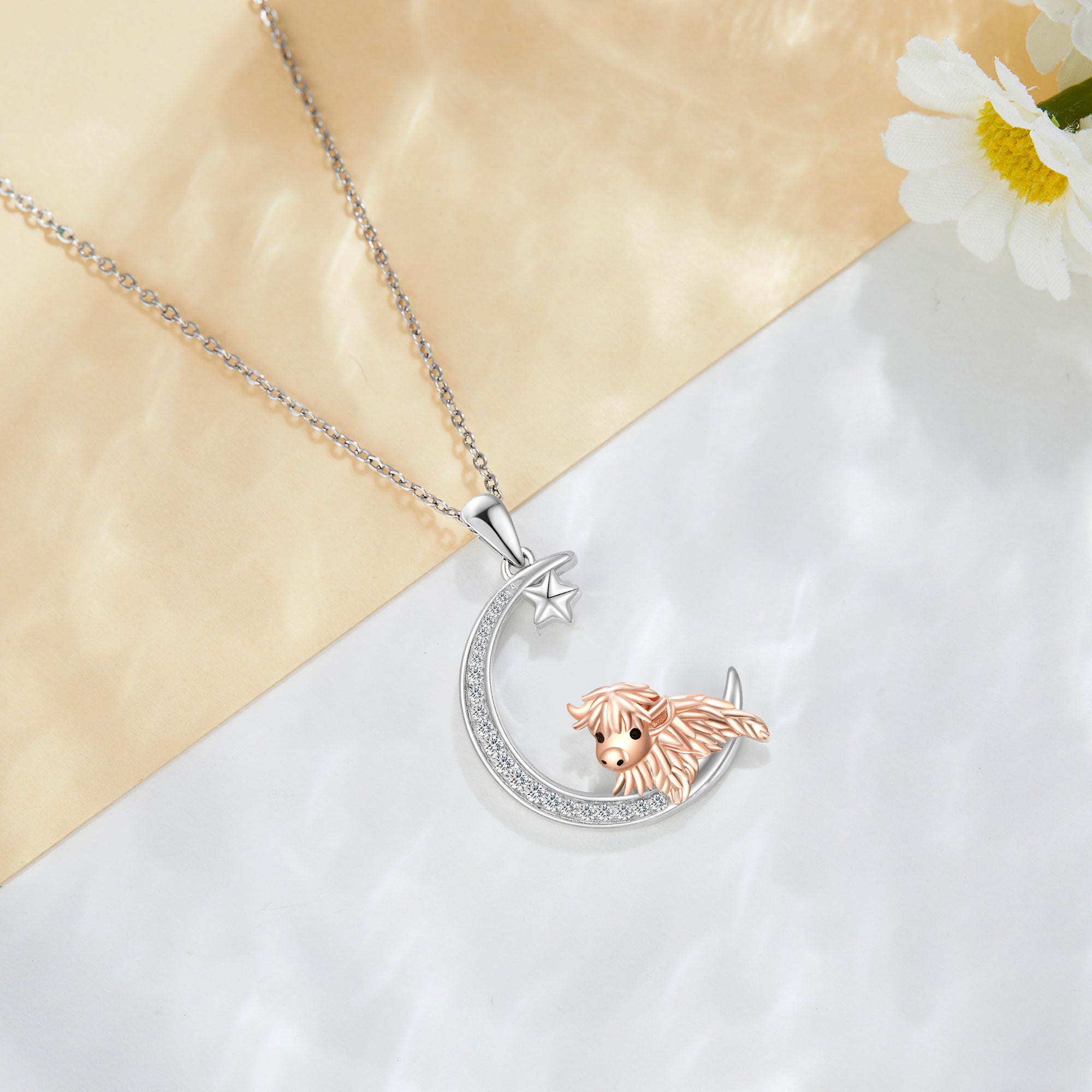 925 Sterling Silver Highland Moon Necklace