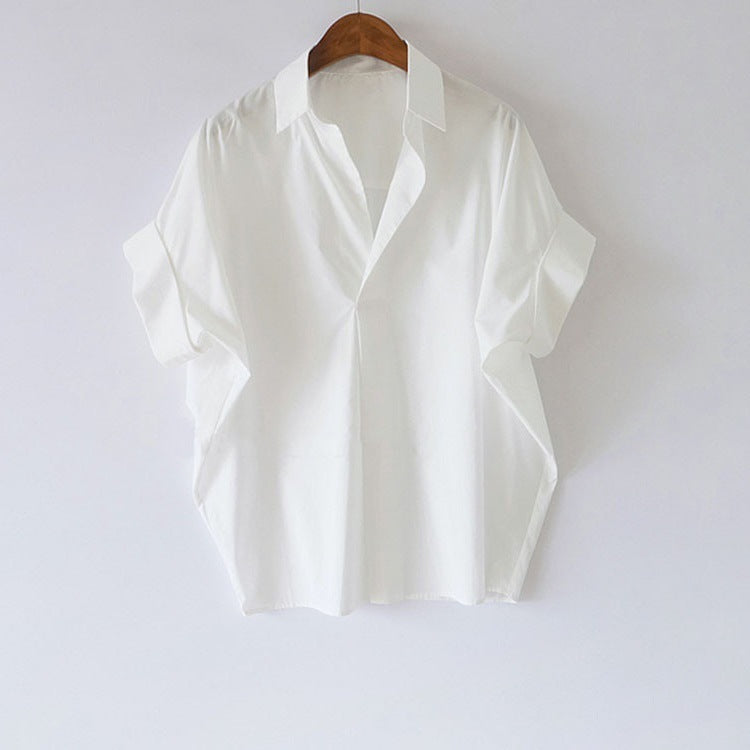 Women's Summer White Collar Shirt
