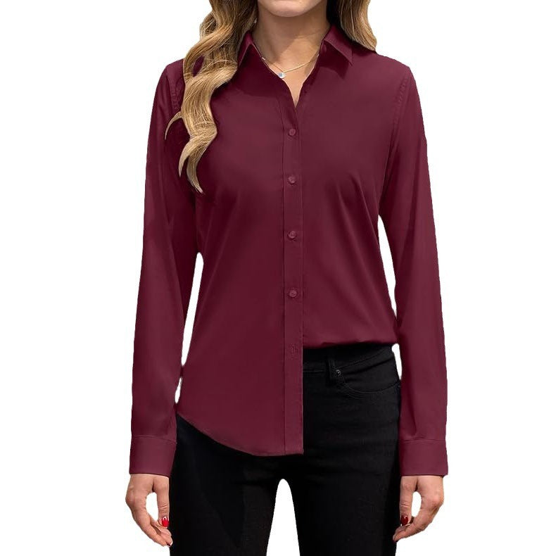 Loose Fashion Temperament Pure Color Shirt