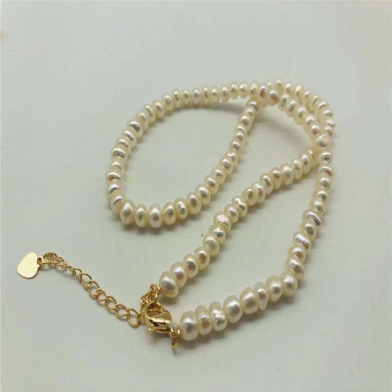 14k Gold Pearl Necklace Retro Harbor Style