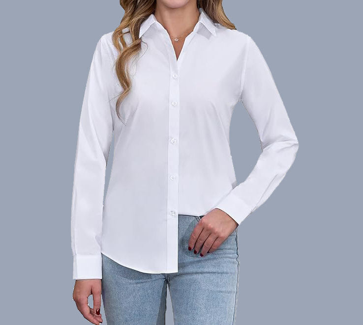 Loose Fashion Temperament Pure Color Shirt