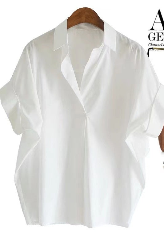 Women's Summer White Collar Shirt