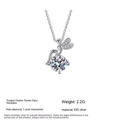 Moissanite Diamond 925 Sterling Silver FARCENT Necklace