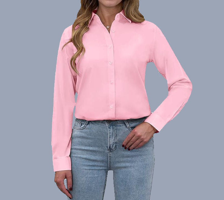 Loose Fashion Temperament Pure Color Shirt