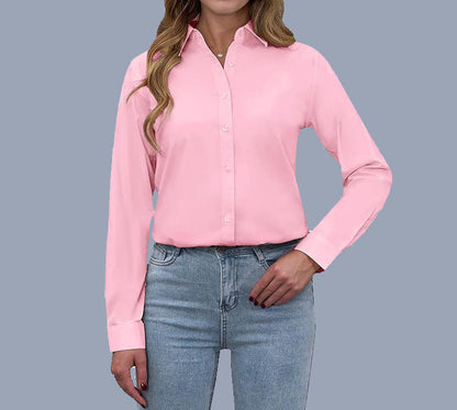 Loose Fashion Temperament Pure Color Shirt