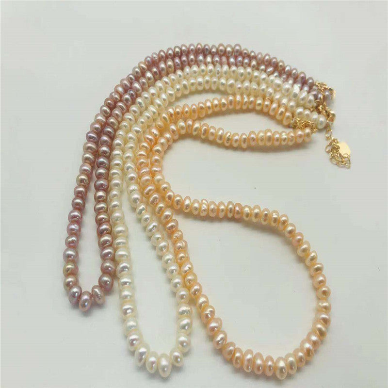 14k Gold Pearl Necklace Retro Harbor Style