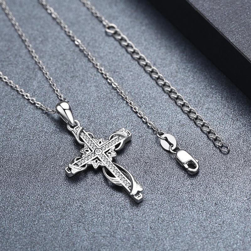925 Sterling Silver Cross Pendant Necklace
